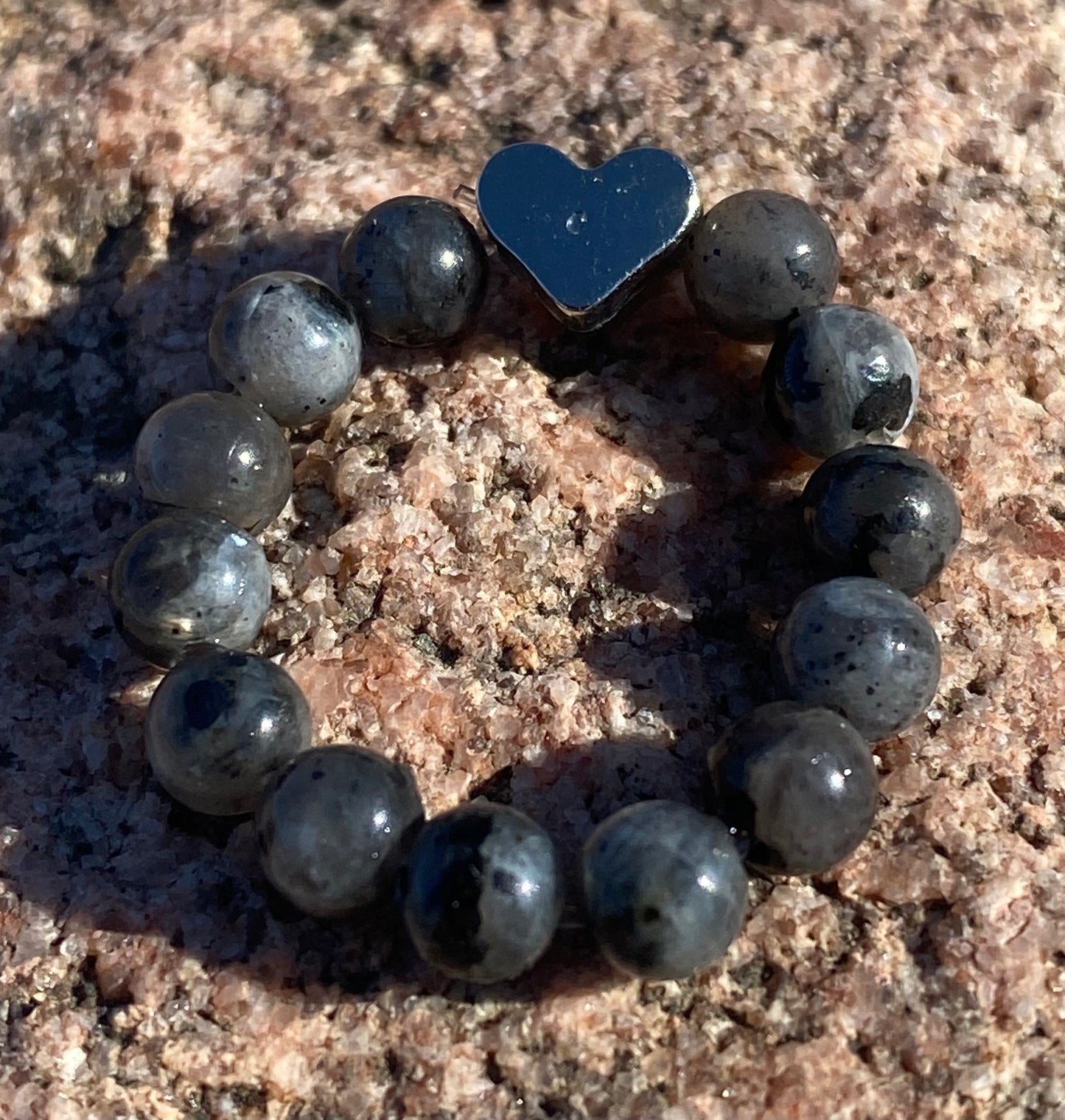 Larvikite Ring heart