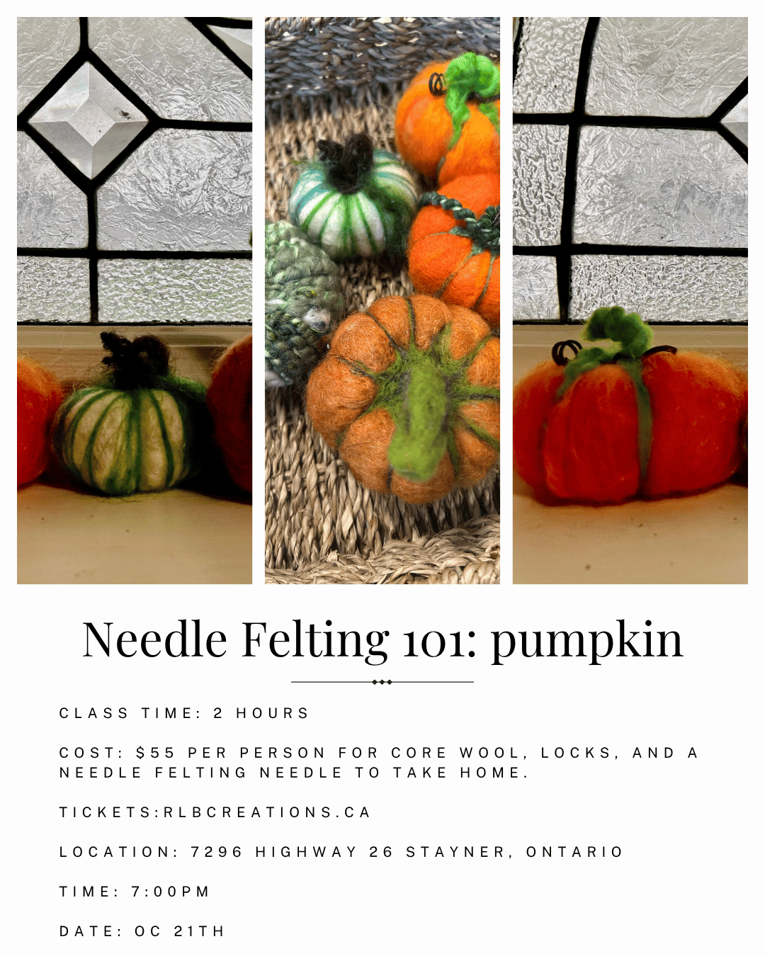 Needle felt 101 Pumpkin