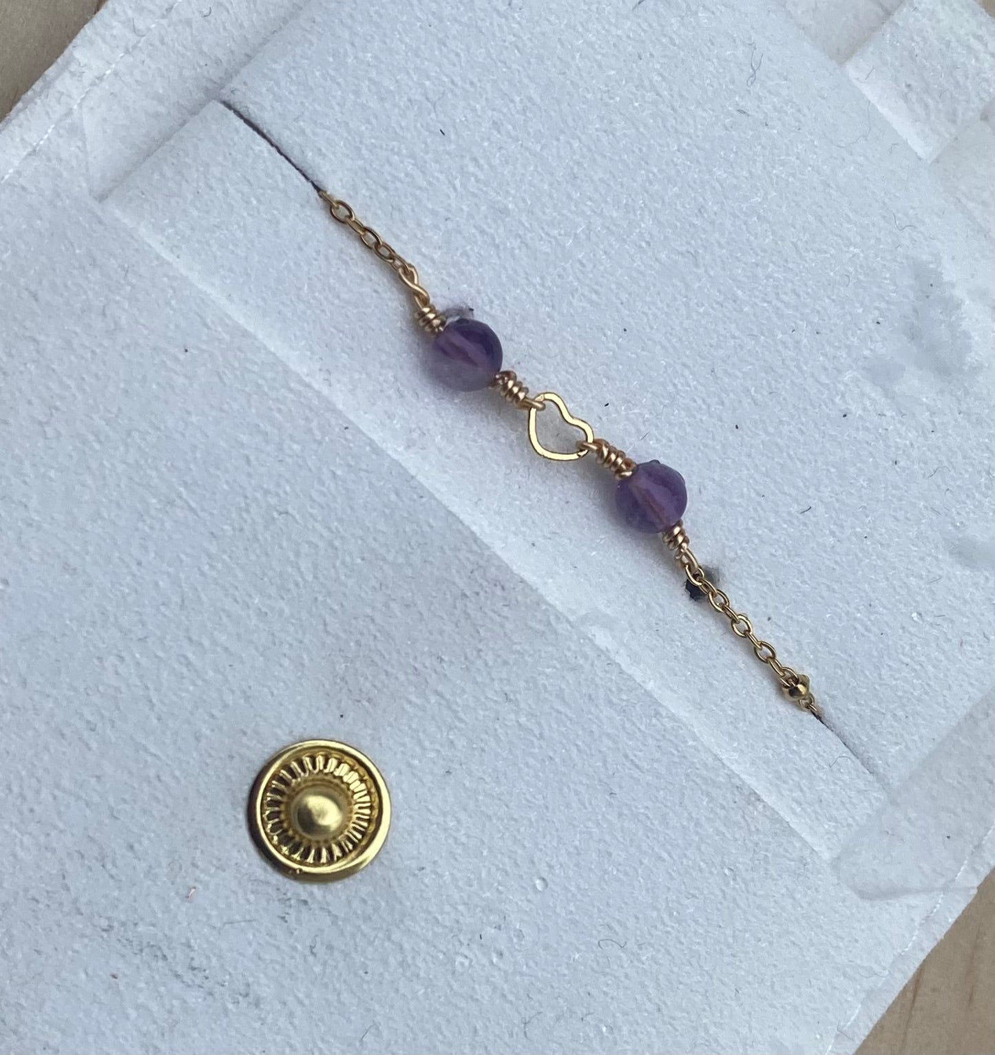 Ethereal Heart Amethyst Bracelet