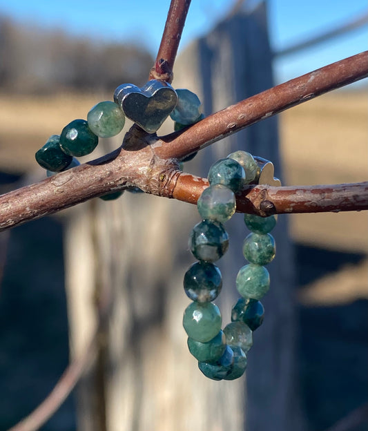 Moss Agate heart