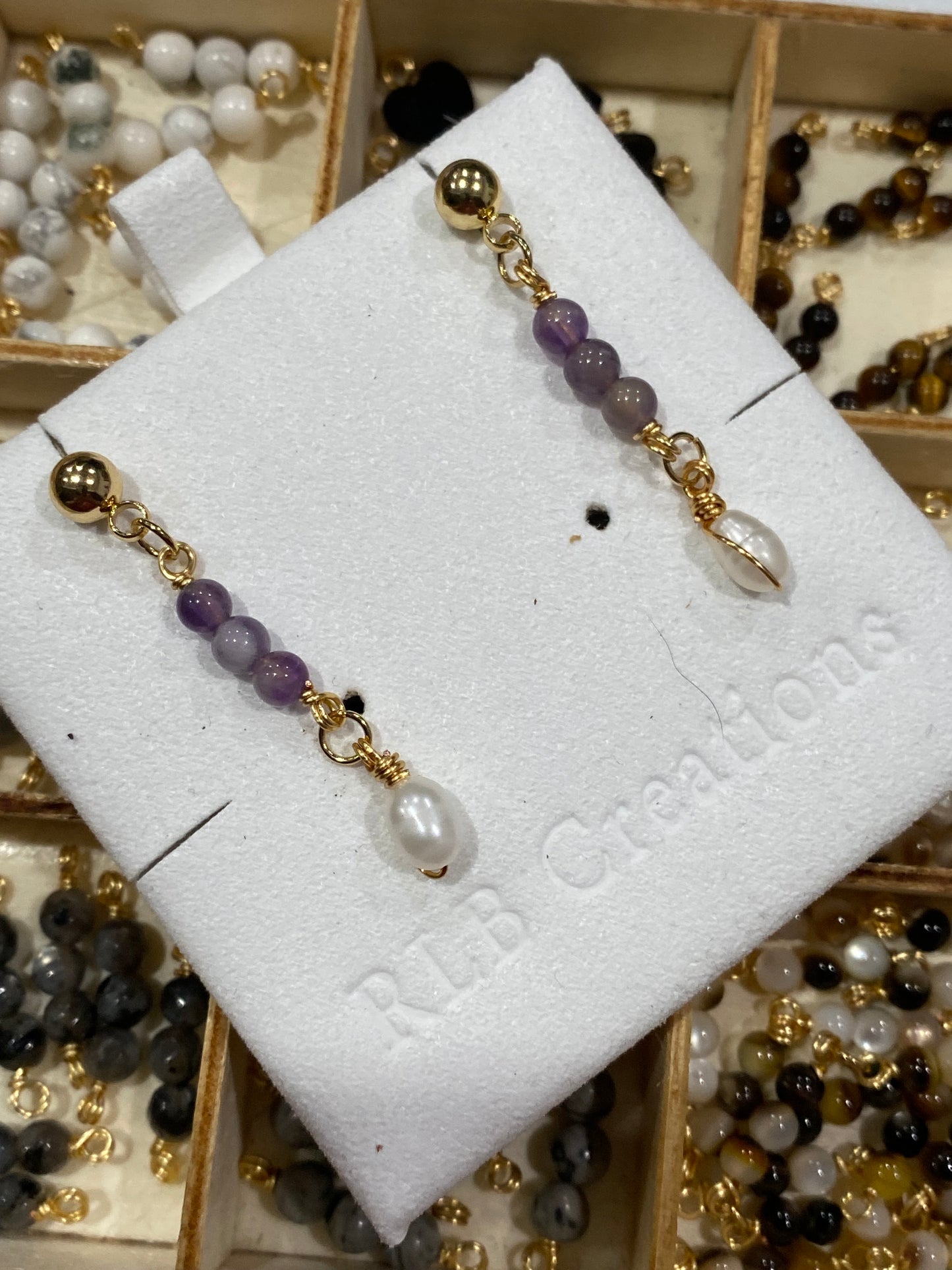 Amethyst & Freshwater Pearl Earrings