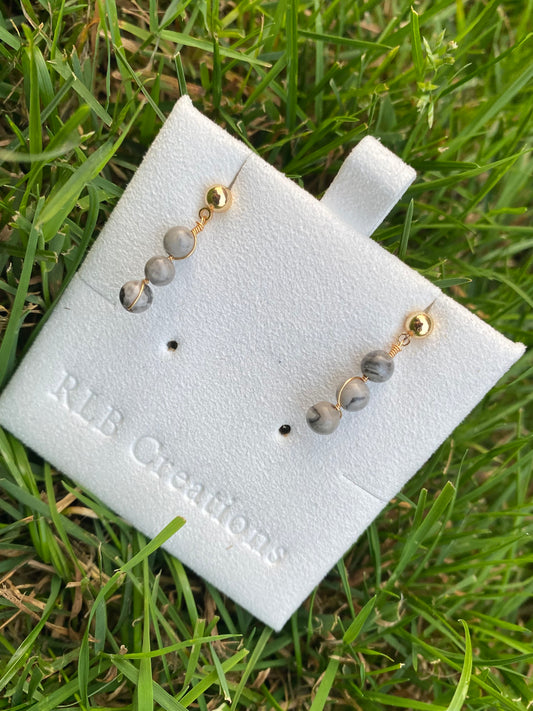 Mini Map Jasper Earring