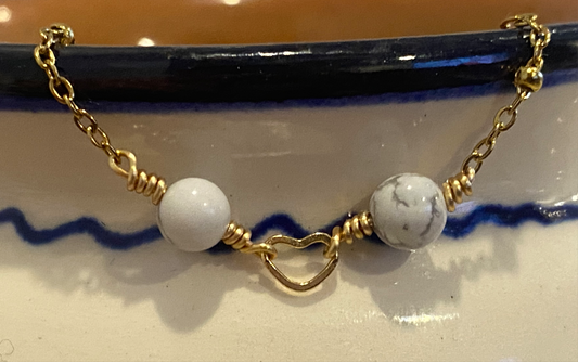 Ethereal Heart Howlite Bracelet