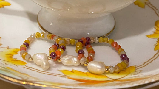Sunset Pearl Rings