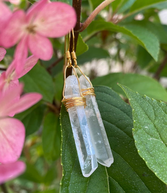 Natural Crystal Drop Earrings