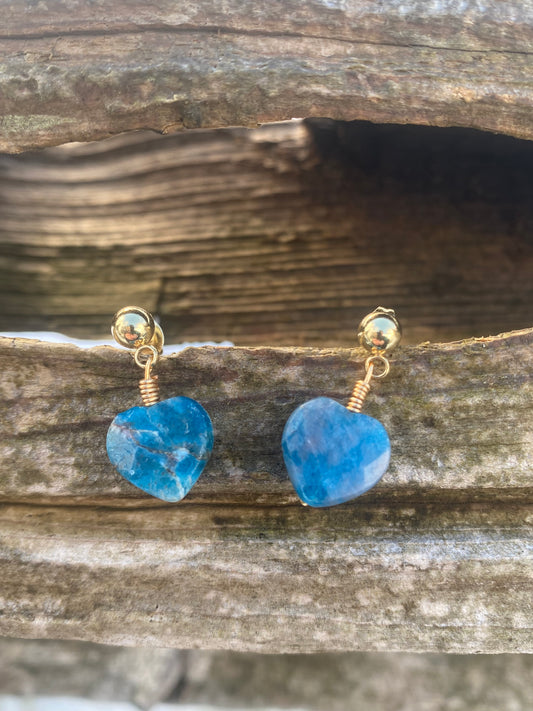 Heart Shape Apatite Studs