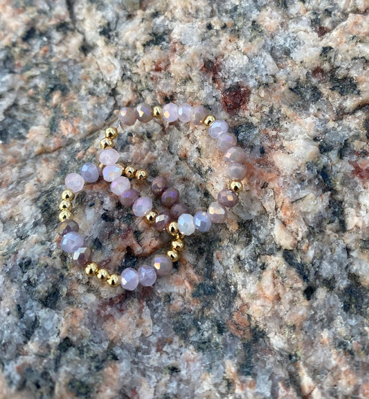 Lavender glass beads
