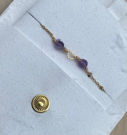 Ethereal Heart Amethyst Bracelet